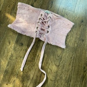 Pink crop top (bandeau)